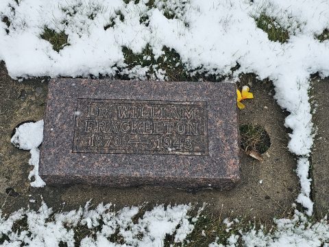 Dr Frackelton's gravestone