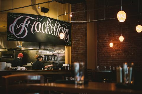 Interior of Frackelton's Restaurant in downtown Sheridan, Wyoming