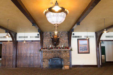 Grand ballroom of Historic Sheridan Inn, a testament to its storied social heritage."